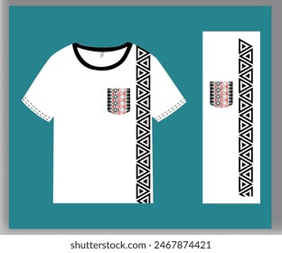  Men's Geometric ethnic style great for t-shirt design vector