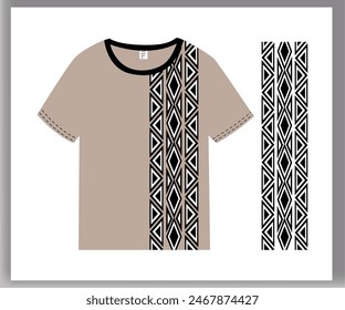  Men's Geometric ethnic style great for t-shirt design vector