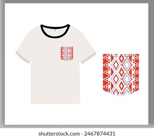  Men's Geometric ethnic style great for t-shirt design vector