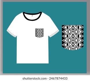  Men's Geometric ethnic style great for t-shirt design vector