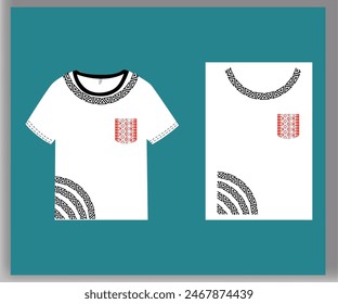  Men's Geometric ethnic style great for t-shirt design vector