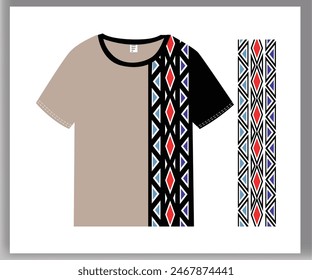  Men's Geometric ethnic style great for t-shirt design vector