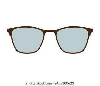 Men's glasses in clip art style. Classic stylish glasses. Isolated vector illustration for your design