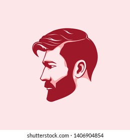 Men's haircut and hairstyle. Vector barber hairstyle.