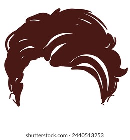 men's hairstyle brown hair vector illustration