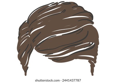 men's hairstyle brown hair vector illustration