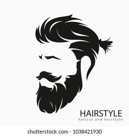 mens hairstyle and hirecut with beard mustache