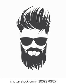 mens hairstyle and hirecut with beard mustache
