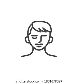 Men's hairstyle line icon. linear style sign for mobile concept and web design. Fashionable hairstyle outline vector icon. Symbol, logo illustration. Vector graphics