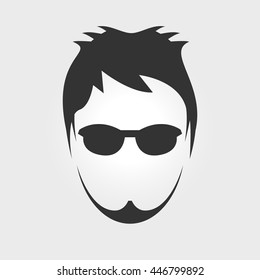 Men`s hairstyle. Vector illustration.