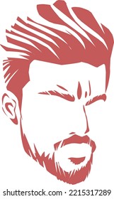Men's hairstyles and beard style vector illustration 