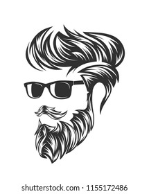mens hairstyles and hirecut with beard mustache in face