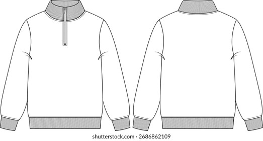 SUDADERA CON CREMALLERA PARA HOMBRE FLAT SKETCH