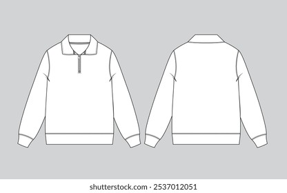 SUDADERA CON CREMALLERA PARA HOMBRE FLAT SKETCH-01