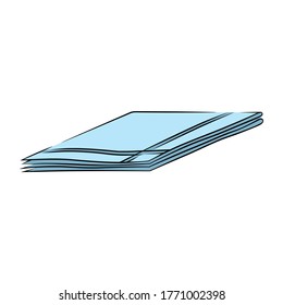 Men's handkerchief in blue color in hand drawn style. vector