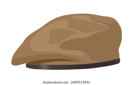 Sombrero de los hombres Boina Cap vista frontal lateral, Ilustración vectorial realista aislada sobre fondo blanco, eps