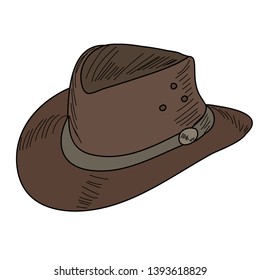 men's hat with brim, contour and lines