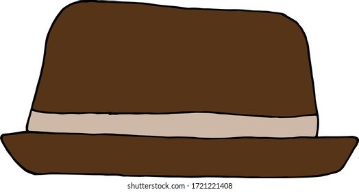 Men's hat, hat. Color flat vector illustration. Cartoon isolated on a white background.