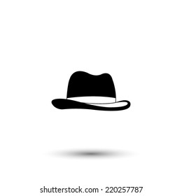 Men's hat icon - black vector illustration