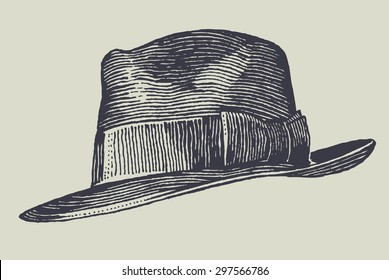 men's hat. vector illustration.