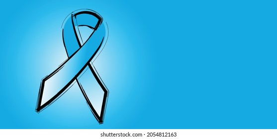 Men's Health Awareness, Blue Ribbon ( Mustache ), Medical Symbol For Prostate Cancer Month In November. World Diabetes Day, Diabetic Ribbons. Vector Banner. Vector Logo.