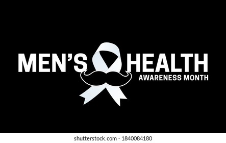 Men's Health Awareness Month Background Illustration with Ribbon