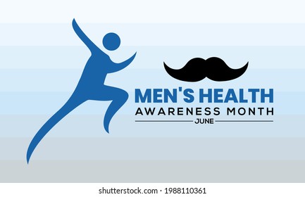 Men's Health Awareness Month in June. Banner, Greeting card, Background Template In Medical Health Awareness Campaign.