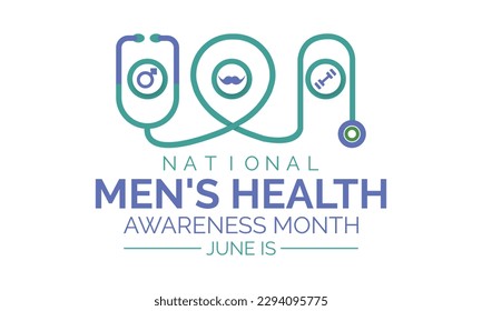 Men's Health Awareness Month in June. Banner, banner design template Vector illustration background design.