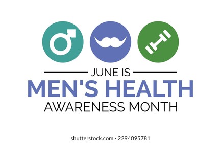 Men's Health Awareness Month in June. Banner, banner design template Vector illustration background design.