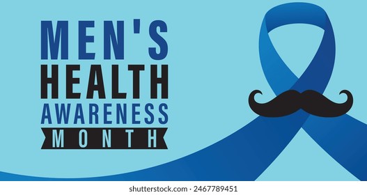 Men's Health Awareness Month in June. Banner, Greeting card, Background Template In Medical Health Awareness Campaign.