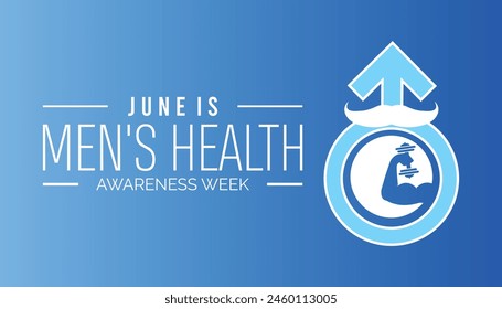 Men's Health Awareness Week observed every year in June. Template for background, banner, card, poster with text inscription.