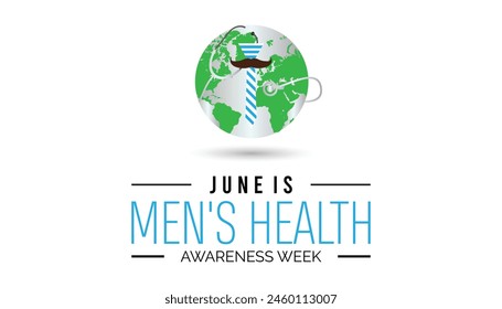 Men's Health Awareness Week observed every year in June. Template for background, banner, card, poster with text inscription.