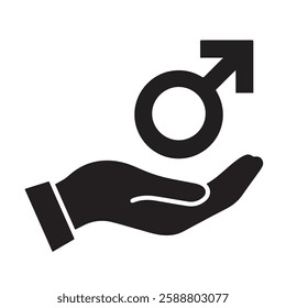 Men's health icon. Male, gender symbol. Vector icon isolated on white background