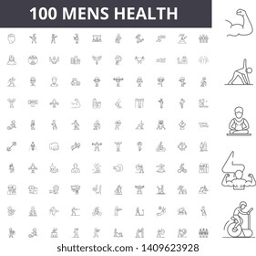 Mens Health Line Icons, Signs, Vector Set, Outline Illustration Concept 