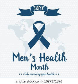 Men's Health Month Card Or Background. Vector Illustration