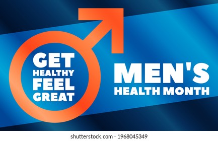 Men's Health Month in June. Medical concept. Poster, card, banner, background design. Vector illustration eps 10