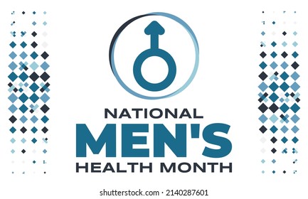 Men's Health Month in June. Medical concept. Poster, card, banner, background design. Vector illustration eps 10
