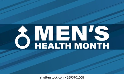 Men's Health Month in June. Poster, card, banner, background design. Vector illustration eps 10