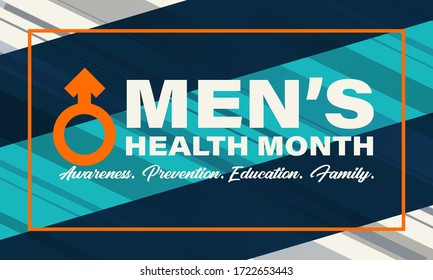 Men's Health Month in June. Poster, card, banner, background design. Vector illustration eps 10