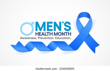 Men's health month is observed every year in June, it is used to raise awareness about health care for men and focus on encouraging boys to practice and implement healthy living decisions. Vector art.