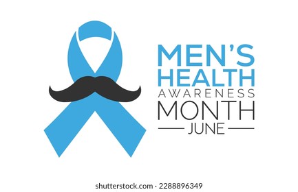  Men's health month is observed every year in June. banner design template Vector illustration background design.