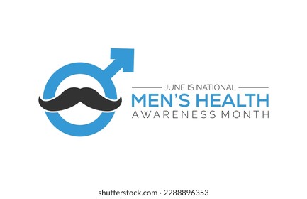  Men's health month is observed every year in June. banner design template Vector illustration background design.