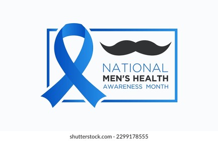 Men's health month is observed every year in june. June is national men's health awareness month. Vector template for banner, greeting card, poster with background. Vector illustration.