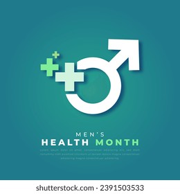 Men's Health Month Paper cut style Vector Design Illustration for Background, Poster, Banner, Advertising, Greeting Card