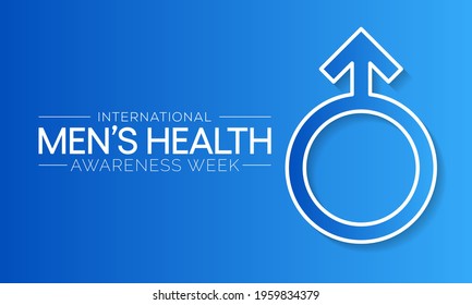 Men's health week is observed every year in June, it is used to raise awareness about health care for men and focus on encouraging boys to practice and implement healthy living decisions. Vector art.