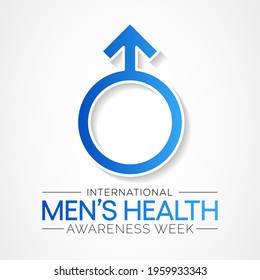 Men's health week is observed every year in June, it is used to raise awareness about health care for men and focus on encouraging boys to practice and implement healthy living decisions. Vector art.