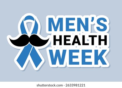Mens Health Week poster, banner, card, vector illustration