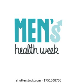 Men's health week. Vector illustration for poster, banner, card and background. June 10-16.