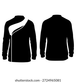 Jaqueta de pista do pescoço alto dos homens com painel de peito de contraste, modelo de moletom Sportswear preto, visão frontal e traseira