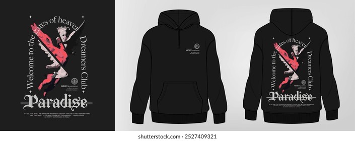 Men's hoddie mockup with print